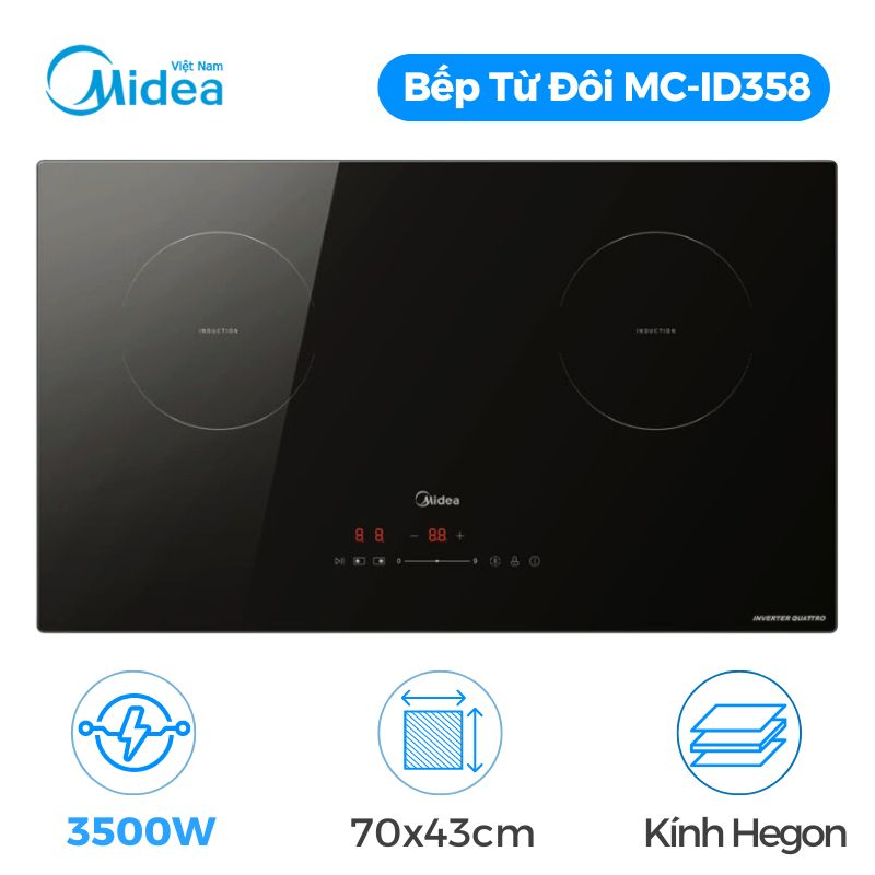 Bếp điện từ đôi Midea MC-ID358 lắp âm